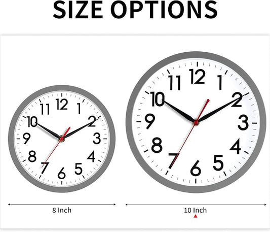 AKCISOT Wall Clock 10 Inch Silent Non-Ticking Modern Clocks Battery Operated - Image 2