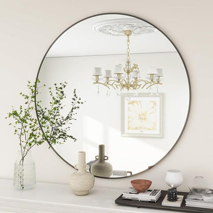 BEAUTYPEAK 20 Inch Round Mirror, Metal Frame Circle Mirror, Wall Mounted - Image 5