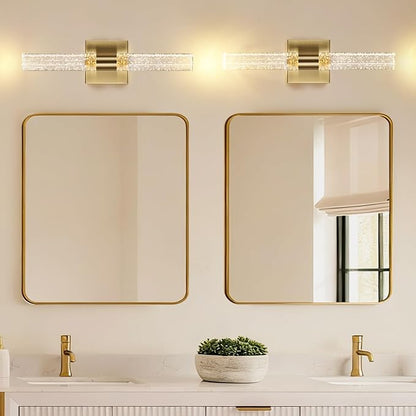 18 Inch Bathroom Sconces Set of 2, 3 Color Temperature Bubble Crystal Led Wall - Image 9
