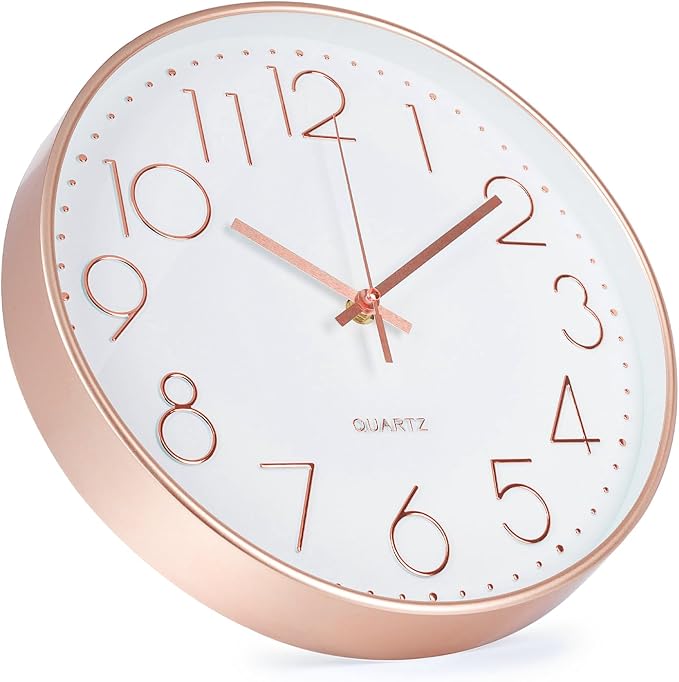 Wall Clock 10 Inch Non-Ticking Silent Modern Simple Style Round Decor Clock - Image 2