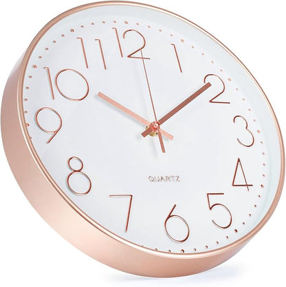 Wall Clock 10 Inch Non-Ticking Silent Modern Simple Style Round Decor Clock - Image 2