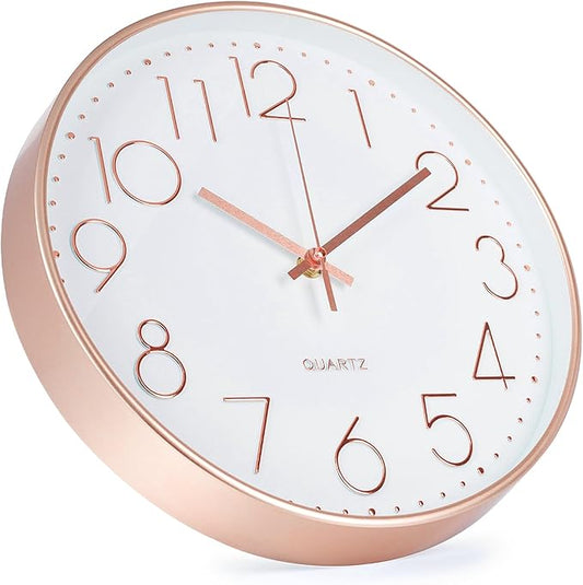 Wall Clock 10 Inch Non-Ticking Silent Modern Simple Style Round Decor Clock - Image 2