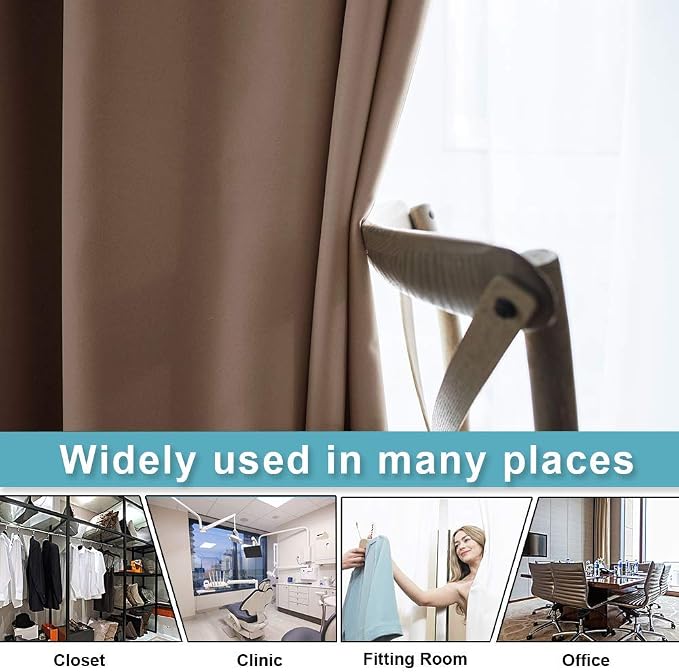 RYB HOME Room Divider Blackout Curtains, Thermal Insulated Privacy Drapes - Image 3