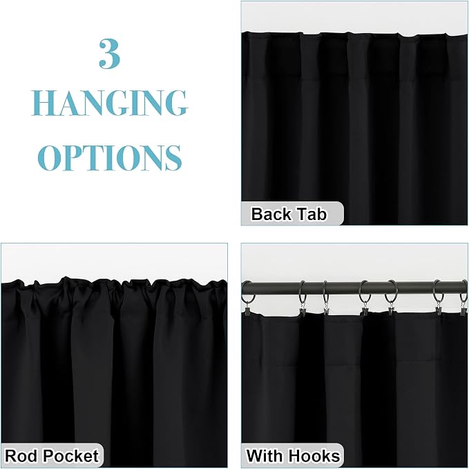 RYB HOME Small Window Curtains Blackout, Privacy Thermal Insulating Drapes - Image 6