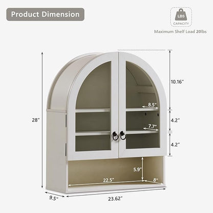 IFGET Bathroom Arched Wall Cabinet, 23.6'' Wide Medicine Cabinet - Image 2