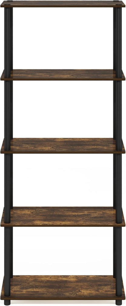 Furinno Turn-N-Tube Storage Shelves, 5-Tier Book Shelf, Corner Shelf, Toolless - Image 6