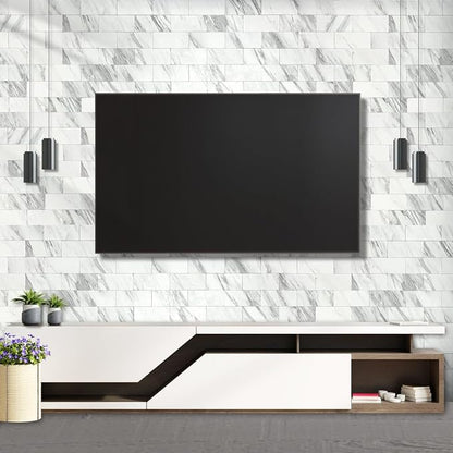 AULIGET 4-Piece White Marble Look Peel and Stick Backsplash Wall Tiles - Image 4