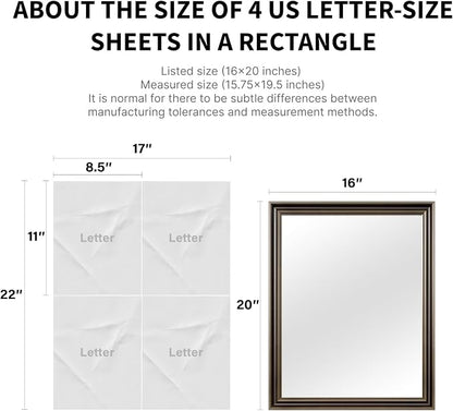 Retro Copper Effect Framed Wall Mirror, 16x20 Rectangle Mirror, - Image 5