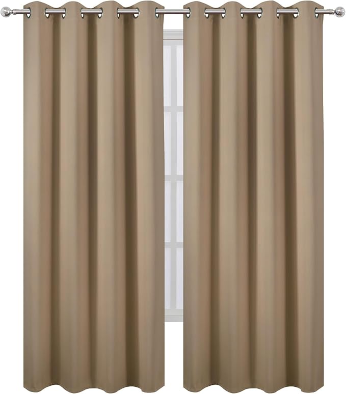 LEMOMO Natural Thermal Blackout Curtains/52 x 95 Inch/Set of 2 Panels Room - Image 2