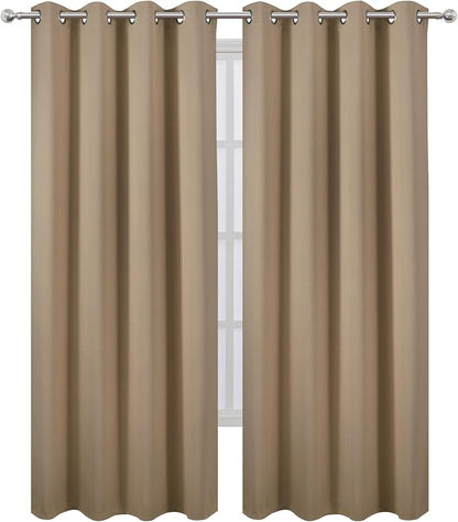 LEMOMO Blackout Curtains 52 x 90 inches Long Natural Curtains Set of 2 Panels - Image 2