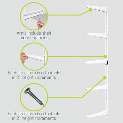 Delta Minimalistic White Shelf Brackets Cycle, Holds Up to 800 lbs, Modern - Image 4