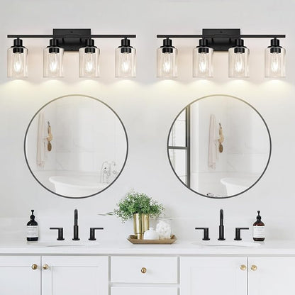 Indoi 4-Light Bathroom Light Fixtures, Matte Black Modern Vanity Lights - Image 7