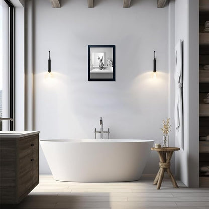 Kids Bathroom Decor, Funny Rabbit in Bathtub, Framed Farmhouse Picture Wall - Image 9