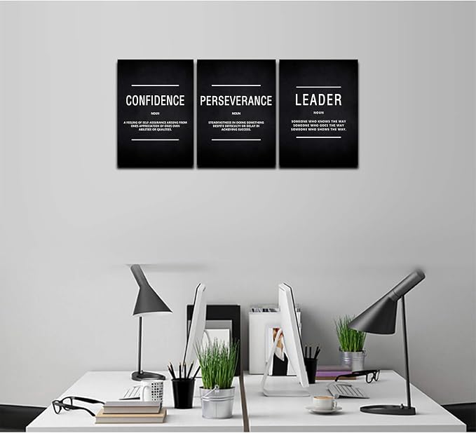 HUADO Motivational Canvas Wall Art, Leader Confidence Perseverance Office Wall - Image 2
