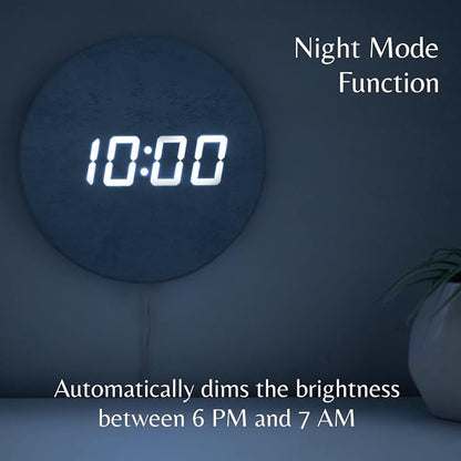 Minimalist LED Digital Wall Clock – USB Powered | Beige Lenin Style | 12/24 Hour - Image 5
