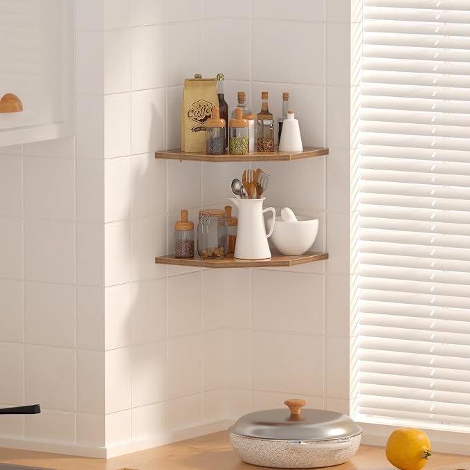 JJL Corner Shelf, 12 Inch Set of 2 Floating Shelves - Image 2