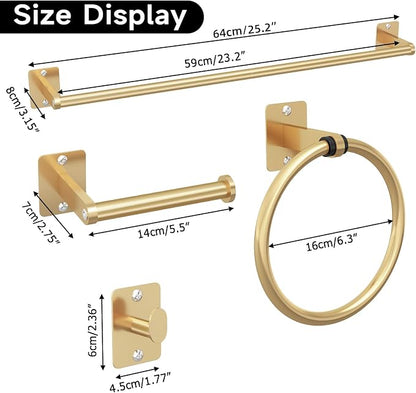 Bathroom Accessories Set, KLJKPA 4 Pieces Gold Bathroom Hardware Set, 24 inch - Image 7