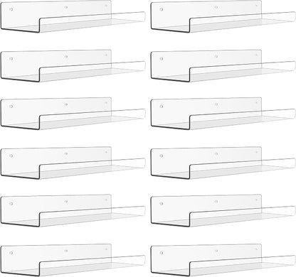 upsimples 12 Pack Acrylic Shelves Wall Organizer and Storage, Toy Cars by upsimples