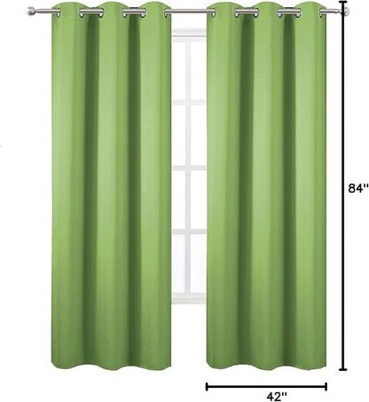 LEMOMO Light Green Blackout Curtains/42 x 84 Inch/Set of Two Panels Grommet - Image 9
