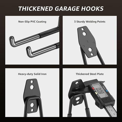 20 Pack Garage Hooks, Heavy Duty Steel Wall Mount Utility Hangers - Image 3