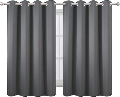 LEMOMO Frost Grey Thermal Blackout Curtains/52 x 54 Inch/Set of 2 Panels Room - Image 2