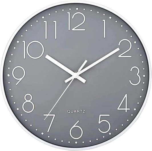 SIN&MI Wall Clock Silent & Non Ticking Modern Quartz Battery Operated Digital by SINMI