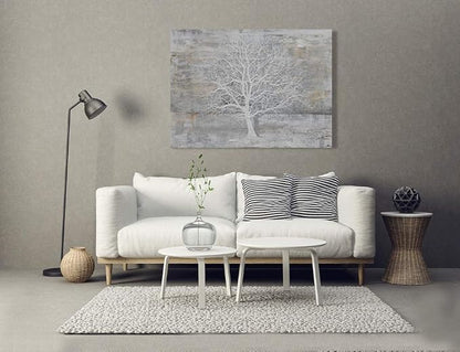 Yihui Arts Abstract Tree Canvas Wall Art: Large White Shadow Tree Picture - Image 7