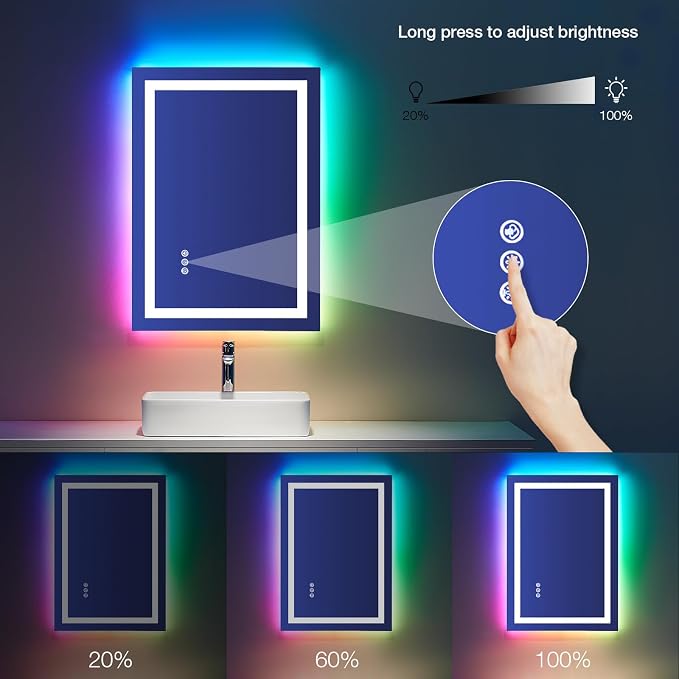 LOAAO 24"X32" LED Bathroom Mirror - Image 4