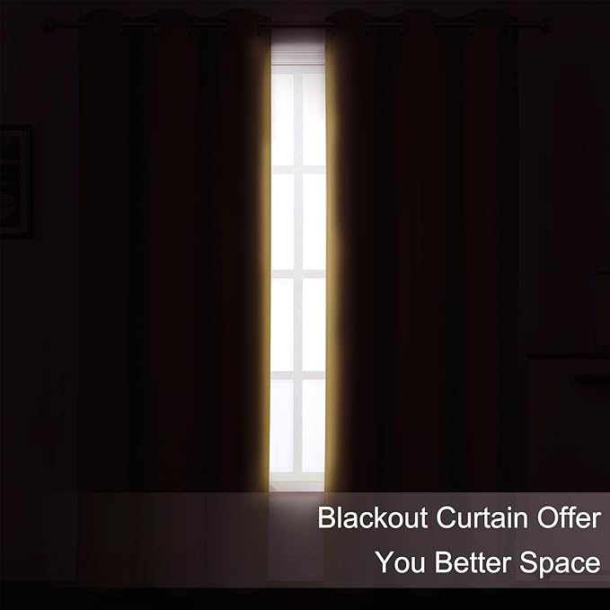 LEMOMO Blackout Curtains 52 x 84 inches Long Mustard Yellow Curtains Set of 2 - Image 3