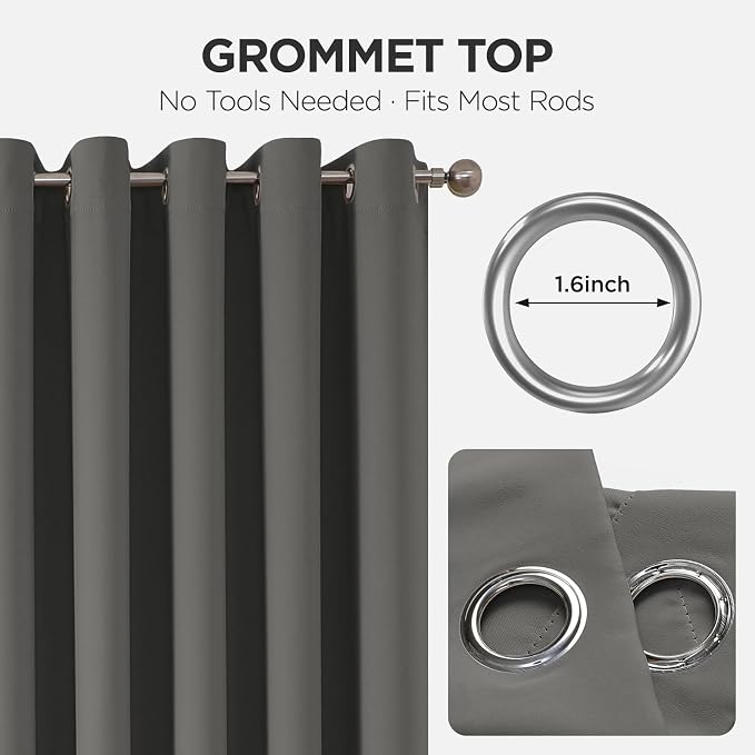 Joydeco Blackout Patio Sliding Door Curtains 84 Inches Long, Grommet Privacy - Image 7