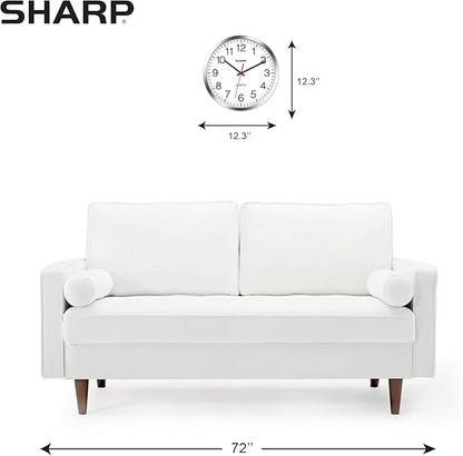 Sharp Wall Clock – Silver/Chrome, Silent Non Ticking 12 Inch Quality Quartz - Image 4
