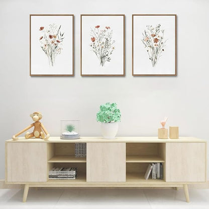 KISSFOX Framed Wildflower Wall Art Floral Canvas Wall Art Flower Pictures Wall - Image 2