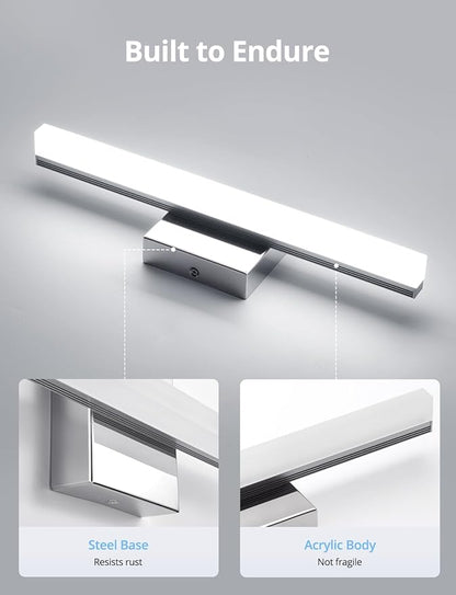 Combuh Modern Bathroom Light Fixtures Over Mirror, 16 Inch IP44 9W Chrome - Image 6