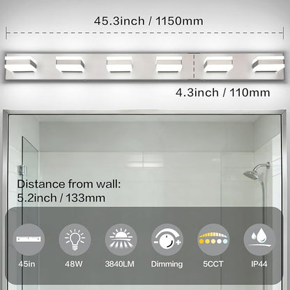 SOLFART Bathroom Light Fixtures, 5 Color Temperature Modern Vanity Lights - Image 5