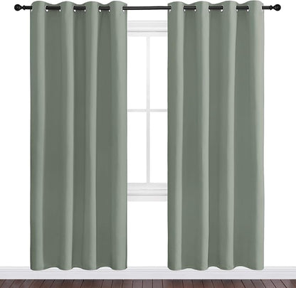 NICETOWN Greyish Green Blackout Curtains 78" Long - Image 2
