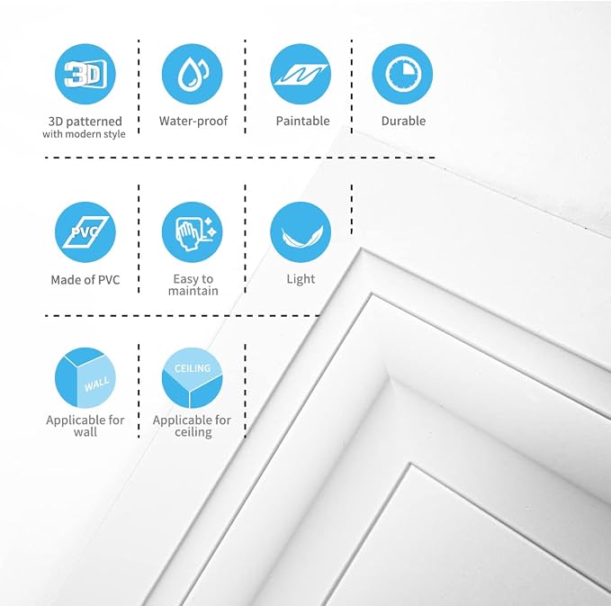 Art3d 12-Pack Square Drop Ceiling Tile 2ft x 2ft in White, PVC Ceiling Panel 24 - Image 5