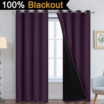 Yakamok 100% Blackout Curtains 84 Inches Long, 2 Thick Layers Heat and Full - Image 2