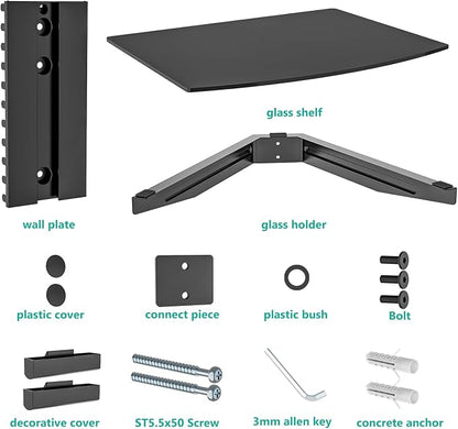 WALI Floating TV Shelf, 1 Tier Glass Projector Shelf - Image 6