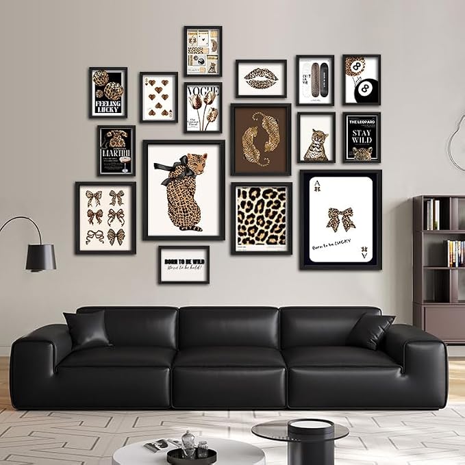 ANERZA 16 PCS Stockholm Style Room Decor, Cheetah Print Leopard Gallery Wall - Image 6