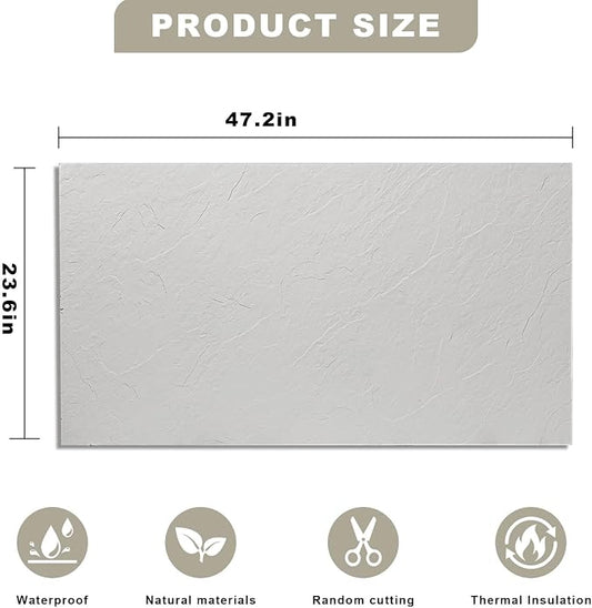 3D Wall Panels - 4PCS 47.2"x23.6" Faux Stone Wall Covering - MCM Modified Clay - Image 2