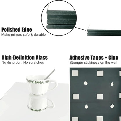 TRAHOME Home Gym Mirror Tiles for Wall, Living Room, Over The Door - Image 7