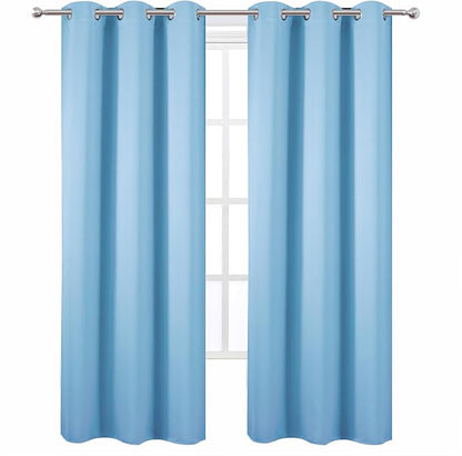 LEMOMO Sky Blue Thermal Blackout Curtains/42 x 84 Inch/Set of 2 Panels Room - Image 2
