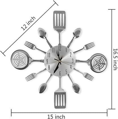 16 Inch Cutlery Kitchen Wall Clocks - Image 2