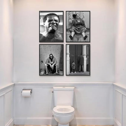 Funny Bathroom Decor Wall Art Set of 4, Dumb & Dumber Comedy Movie Posters - Image 2