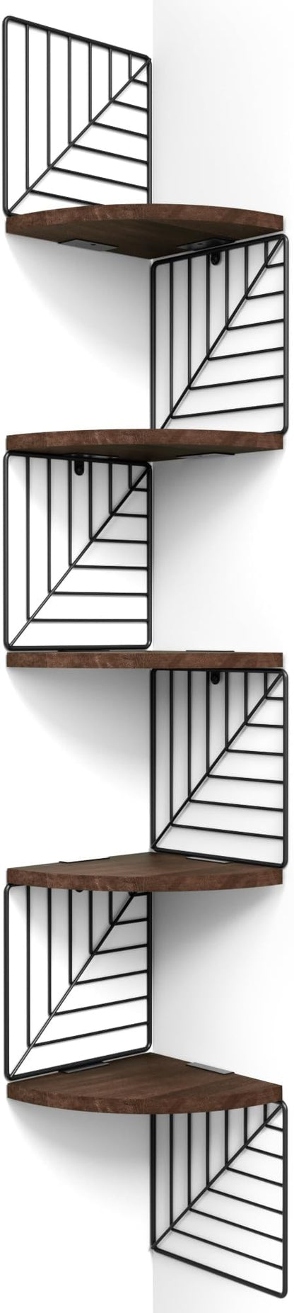 Love-KANKEI Corner Shelf Wall Mount of 5 Tier, Rustic Wood Floating Shelves by Love-KANKEI