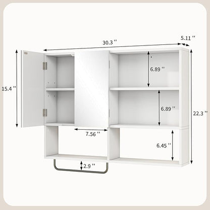 Medicine Cabinet, Wooden Bathroom Wall Cabinet - Image 2