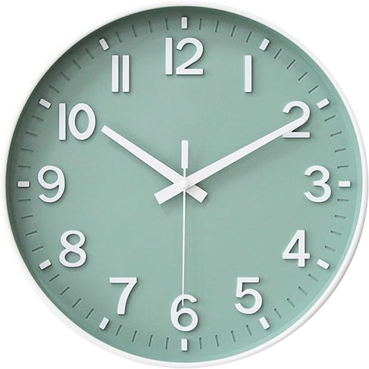 HZDHCLH Wall Clocks Battery Operated, Wall Clock Green, 10 inch Wall Clock by HZDHCLH