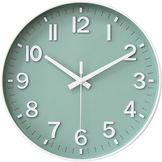 HZDHCLH Wall Clocks Battery Operated, Wall Clock Green, 8 inch Wall Clock by HZDHCLH