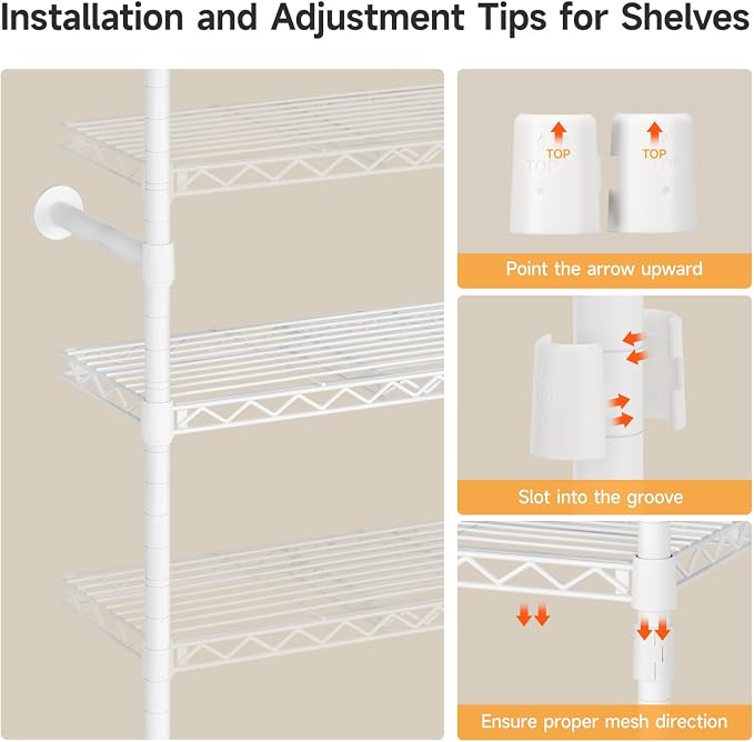ONBRILL H3 Plus Expandable Wall Mounted Closet System, 5.7FT-8.2FT Closet - Image 8