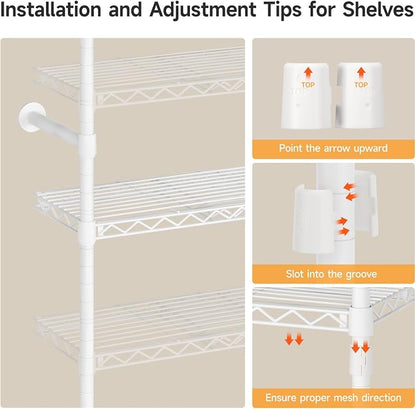 ONBRILL H3 Plus Expandable Wall Mounted Closet System, 5.7FT-8.2FT Closet - Image 8